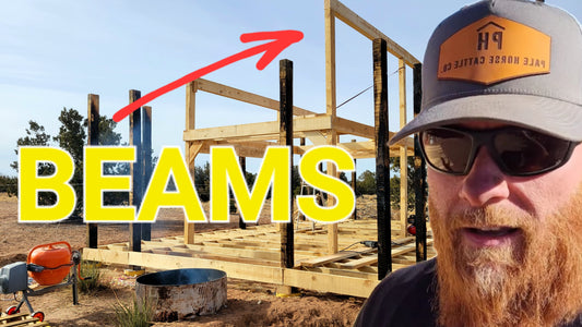 4x8 beams for 10x20 high desert off grid cabin build