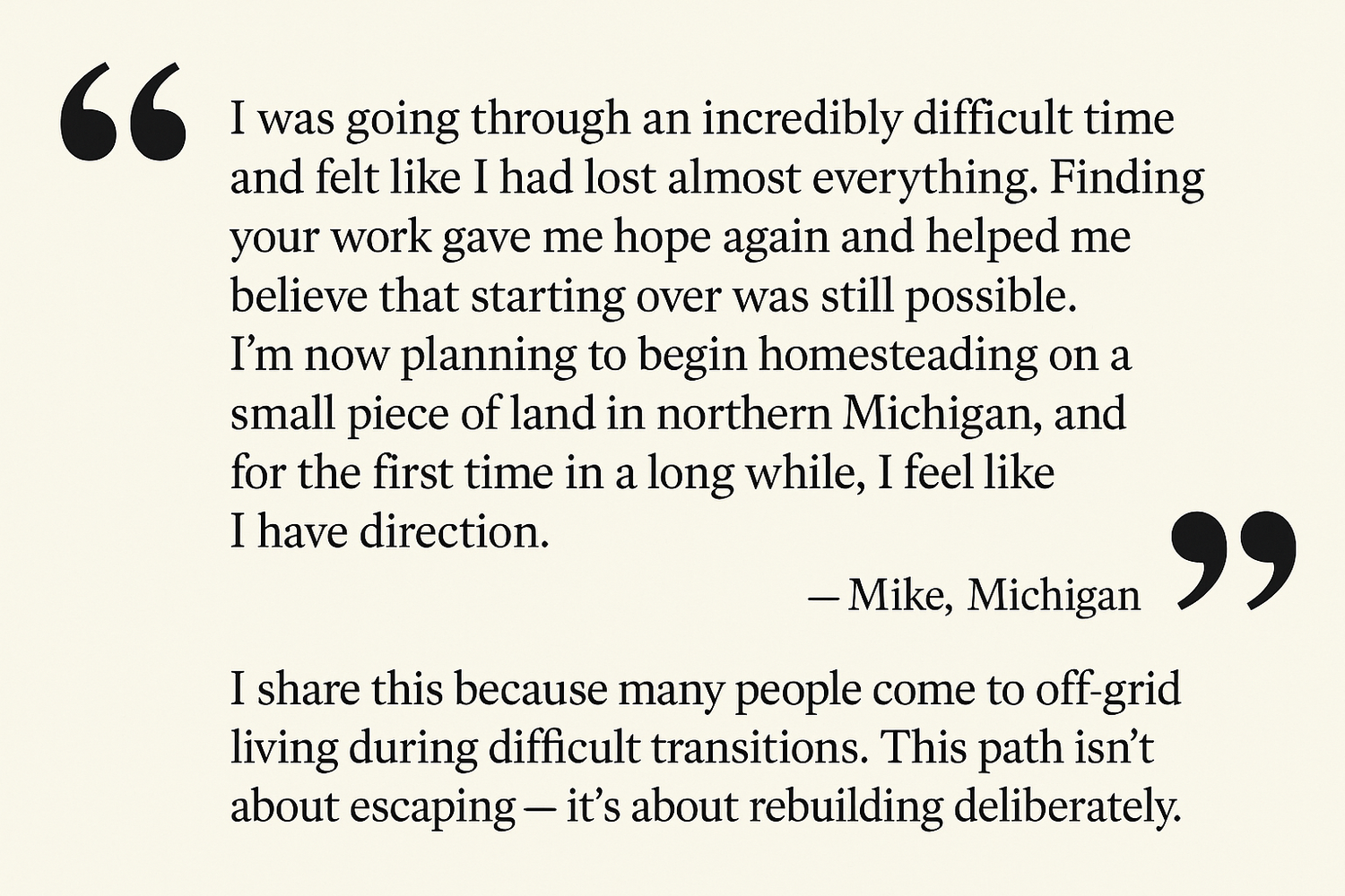 Frugal Off Grid Positive Impact