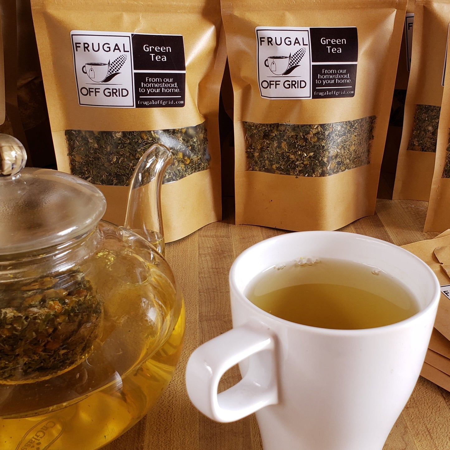 frugal off grid green tea herbal blend